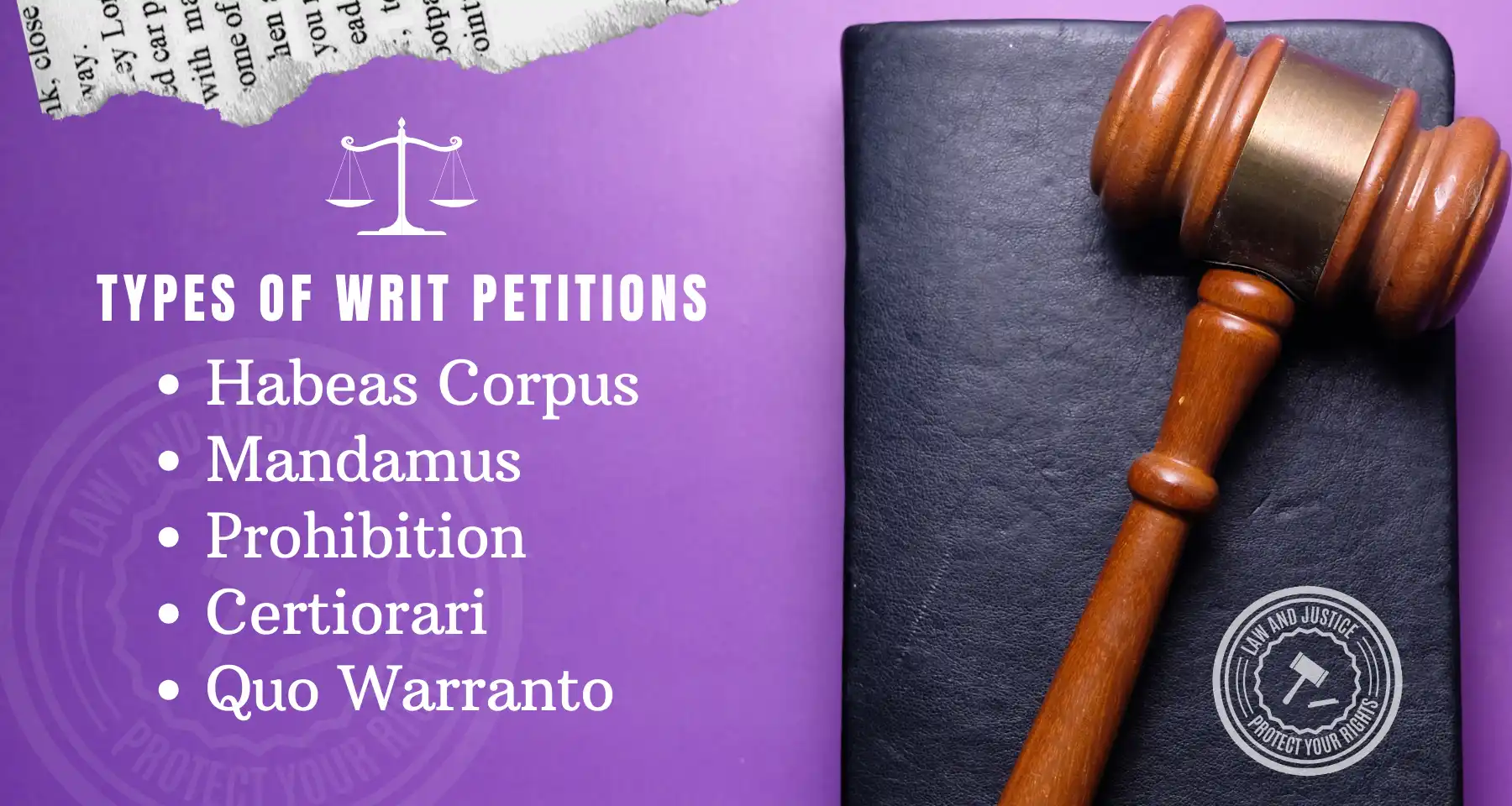 Types of Writ Petitions in India