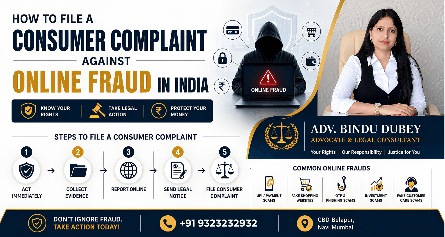 How to File a Consumer Complaint Against Online Fraud in India – Legal Guide by Adv. Bindu Dubey
