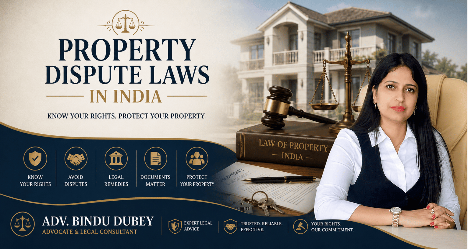 Property Dispute Laws in India: Legal Rights Every Property Owner Should Know – Legal Guide by Adv. Bindu Dubey