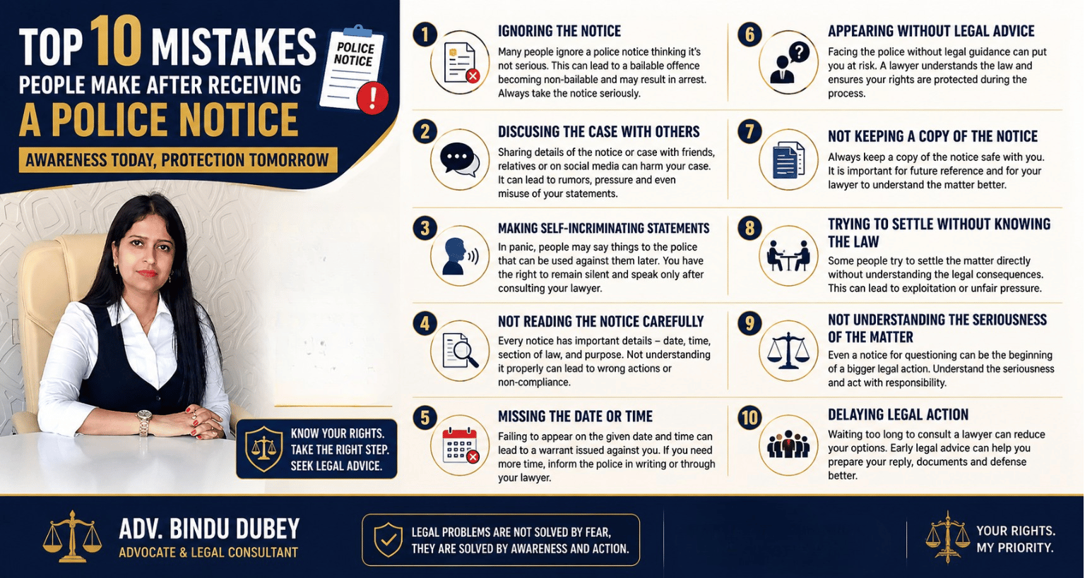 Top 10 Mistakes People Make After Receiving a Police Notice