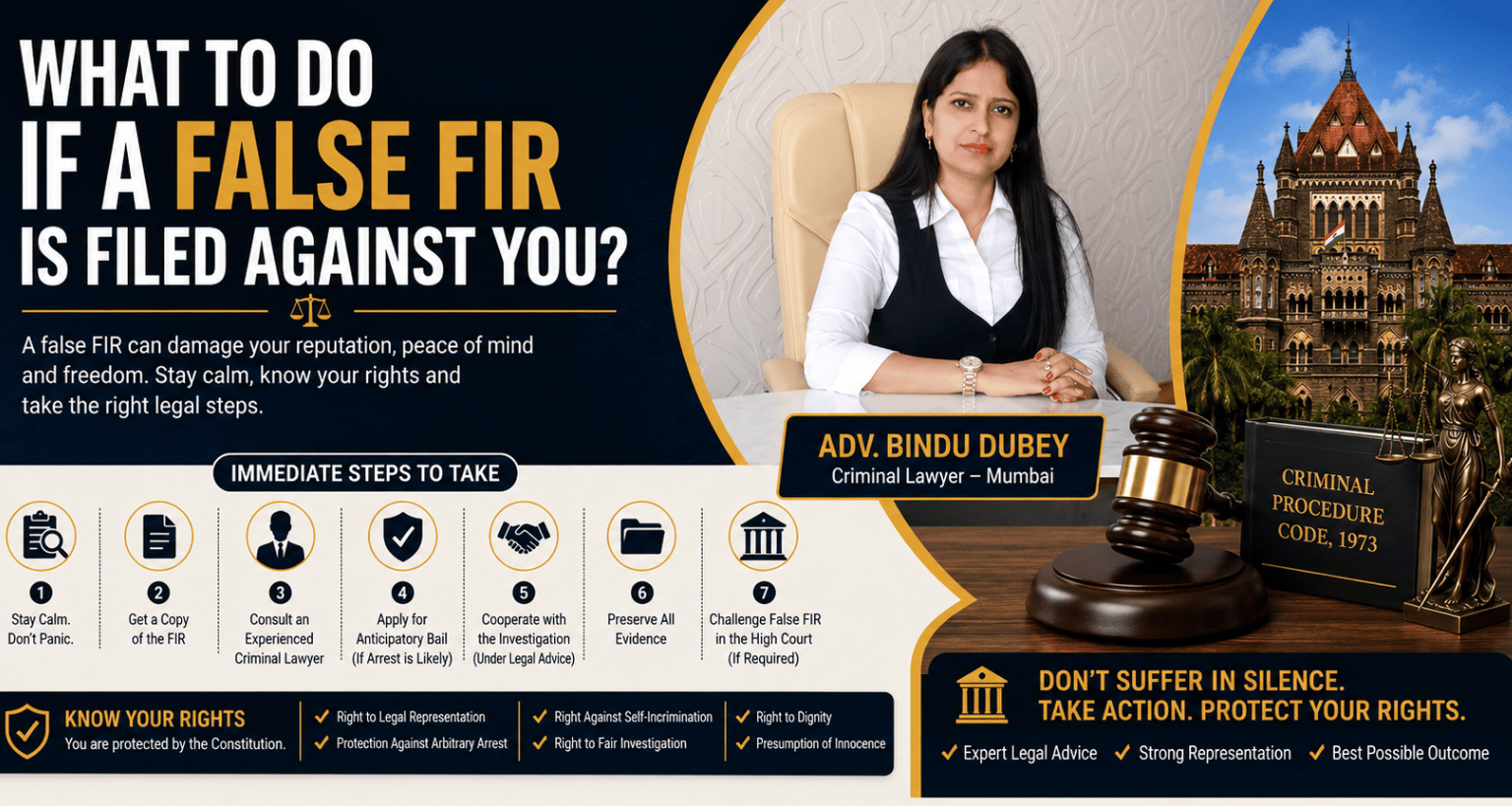 What to Do If a False FIR Is Filed Against You? – A Complete Legal Guide by Advocate Bindu Dubey